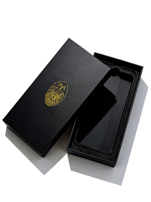 Handcrafted Full-Wrap White Lambskin Case - Graceful Crane