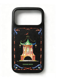 Handcrafted Full-Wrap Black Nappa Leather Case - Pagoda Pavilion