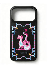 Handcrafted Full-Wrap Black Nappa Leather Case - Mythic Bloom