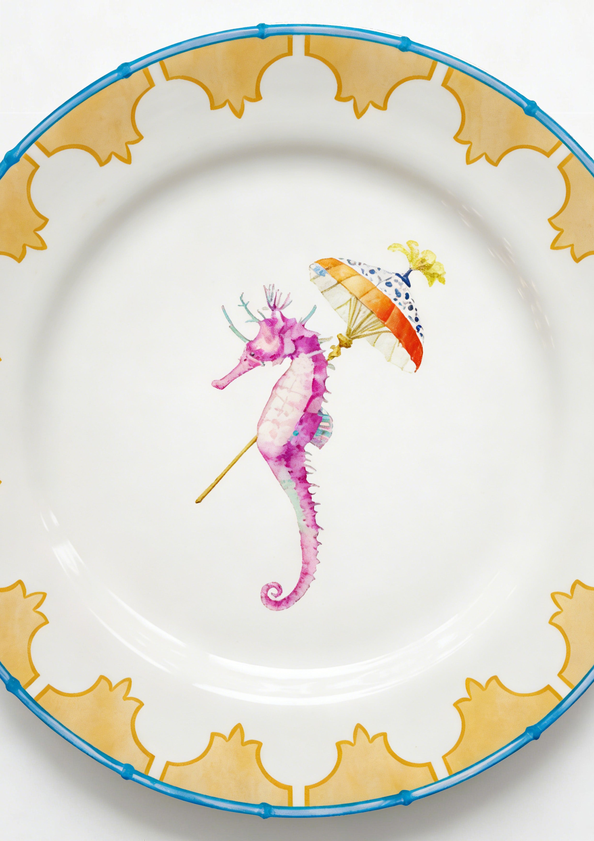 Small Plate-Seahorse & Parasol