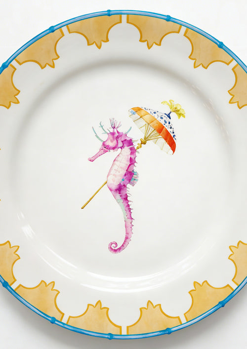 Small Plate-Seahorse & Parasol