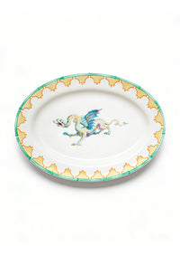 Oval Platter – Blue Winged Dragon【Pre-order】