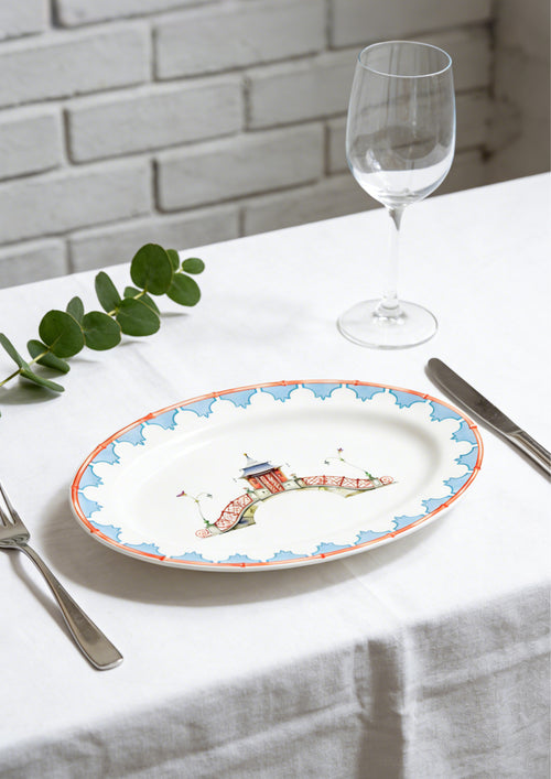 Oval Platter –Garden Stone Bridge【Pre-order】