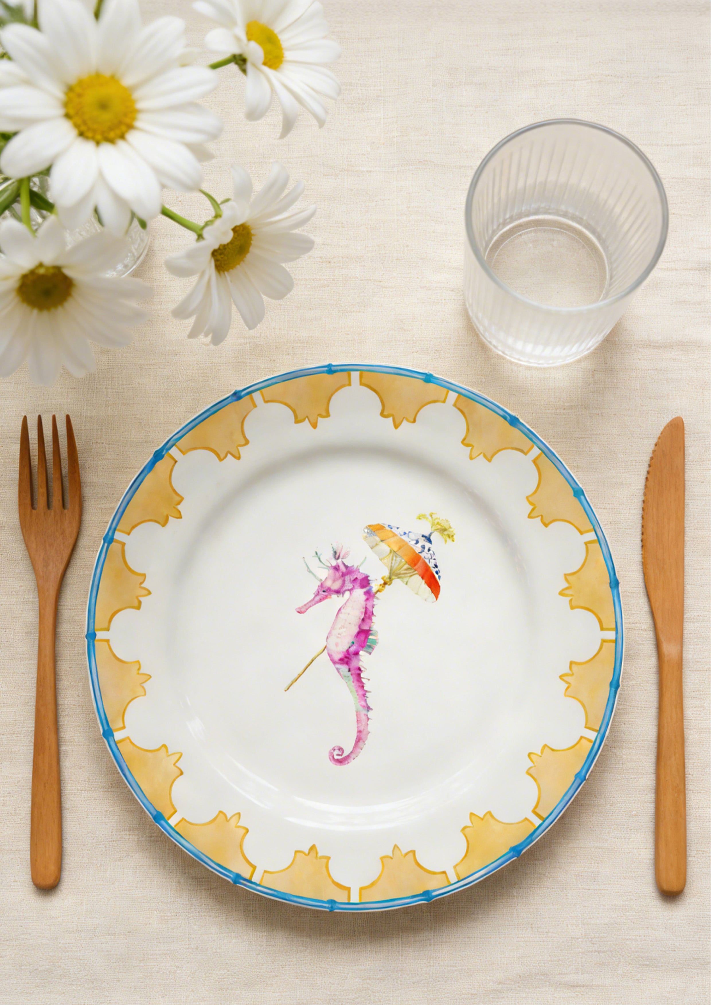 Small Plate-Seahorse & Parasol
