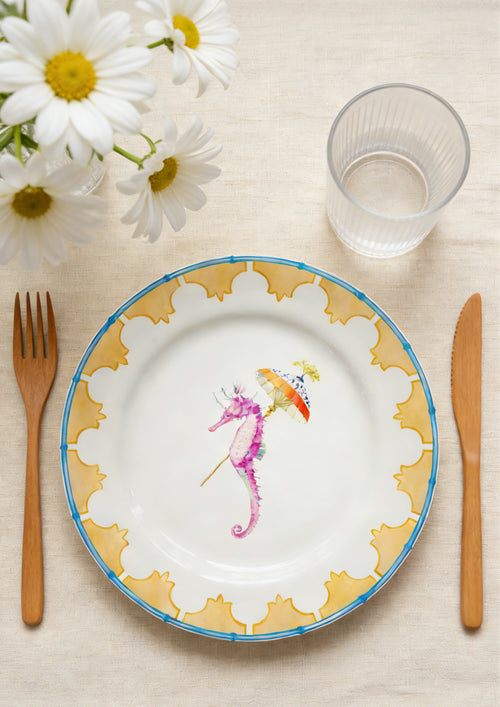 Small Plate-Seahorse & Parasol