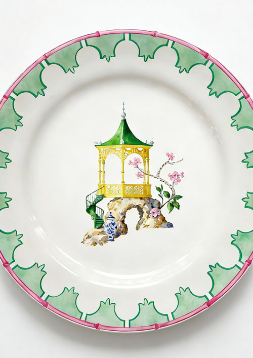 Versatile Ceramic Platter– Green Pavilion【Pre-order】